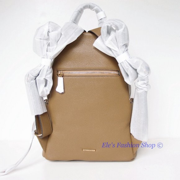 ❤️ NWT Rebecca Minkoff Julian Large Leather Backpack MILITARY Brown AUTHENTIC main image 7